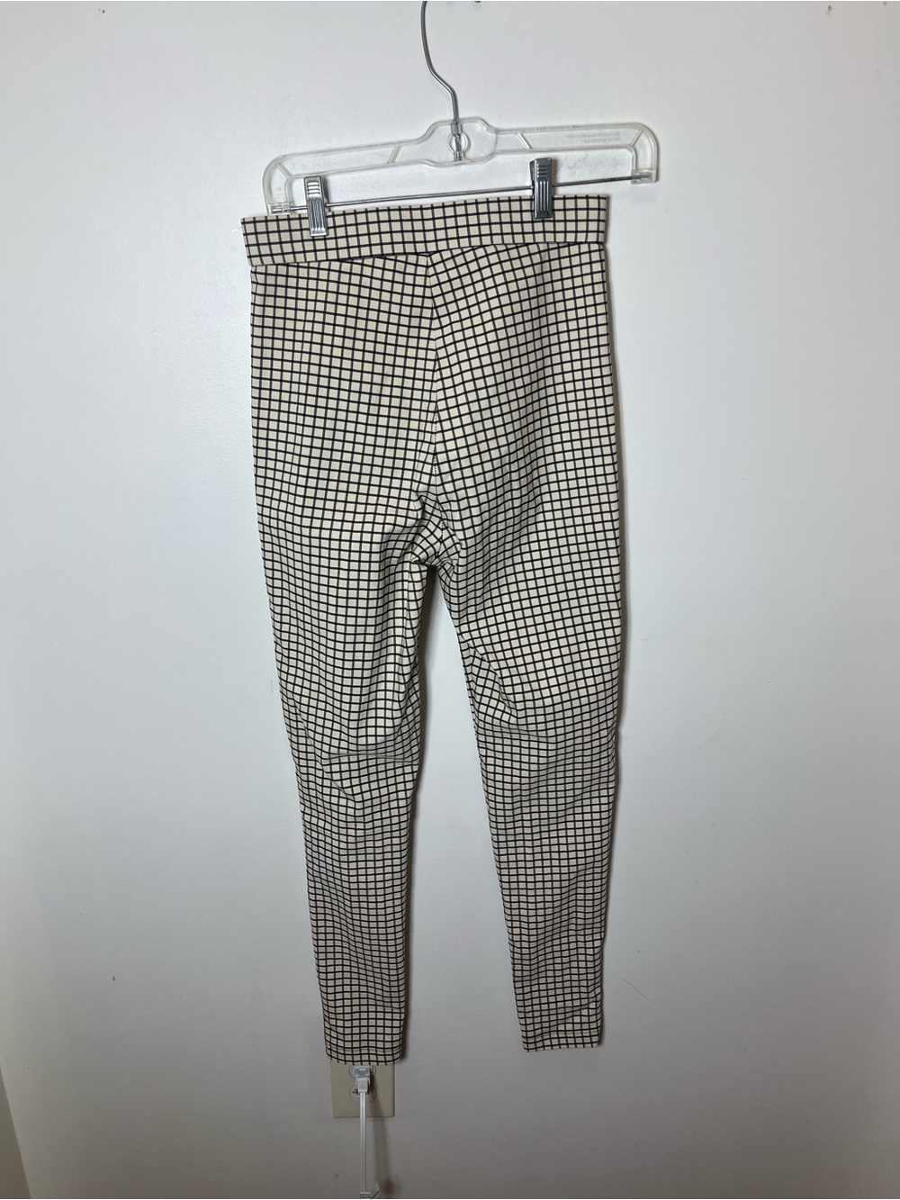 Zara Black & White Grid Check High-Rise Pants - Picture 7 of 7